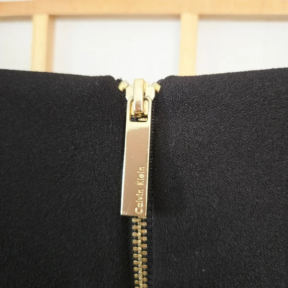 Calvin Klein Puff Sleeve Black Dress (8) - Picture 3 of 5